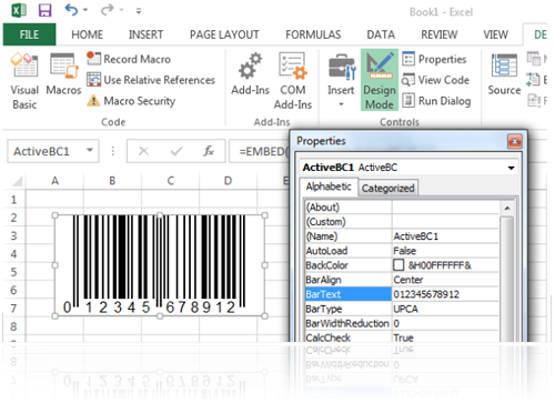 Bar code ActiveX for Word, Access, Excel, Visual Basic, Delphi etc.