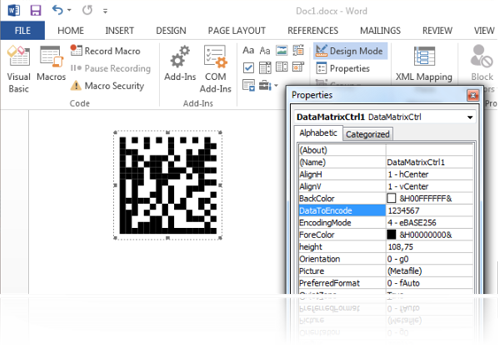 DataMatrix ActiveX for Word, Access, Excel, Visual Basic, Delphi etc.