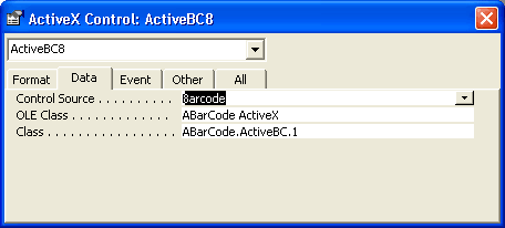 Access and Barcode ActiveX