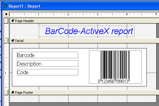 Access and Barcode ActiveX report