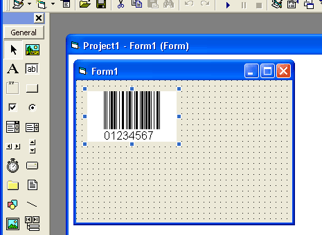 Barcode ActiveX control on a Visual Basic form