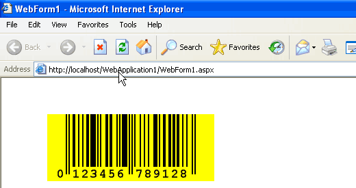 Barcode in the Internet Explorer.