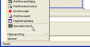 Put Barcode .NET Control to form