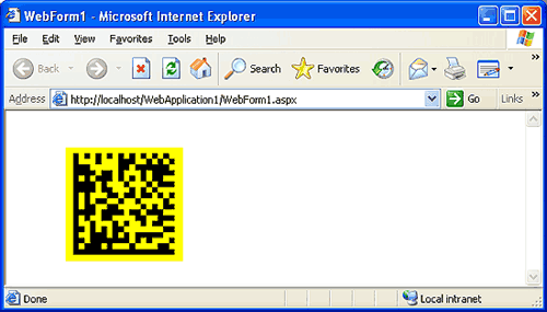 DataMatrix Barcode in the Internet Explorer.