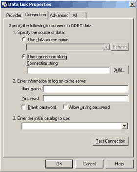 select an ADO data source