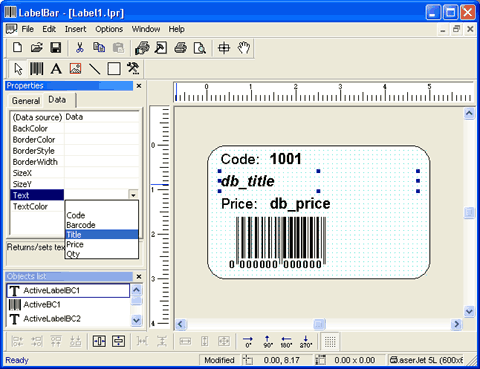 link the objects to the data source fields