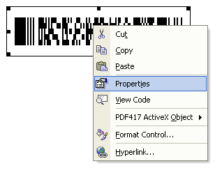 Word and Barcode ActiveX properties