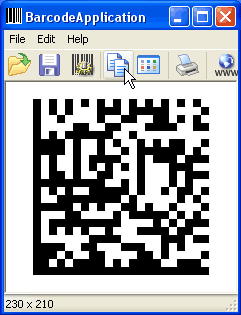 Copy the DataMatrix bar code image to the clipboard