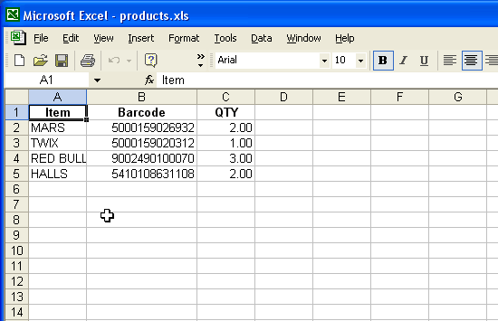 Create the Excel worksheet